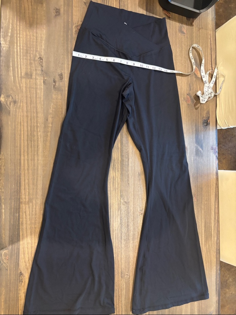 Black High-Waist Flare Leggings